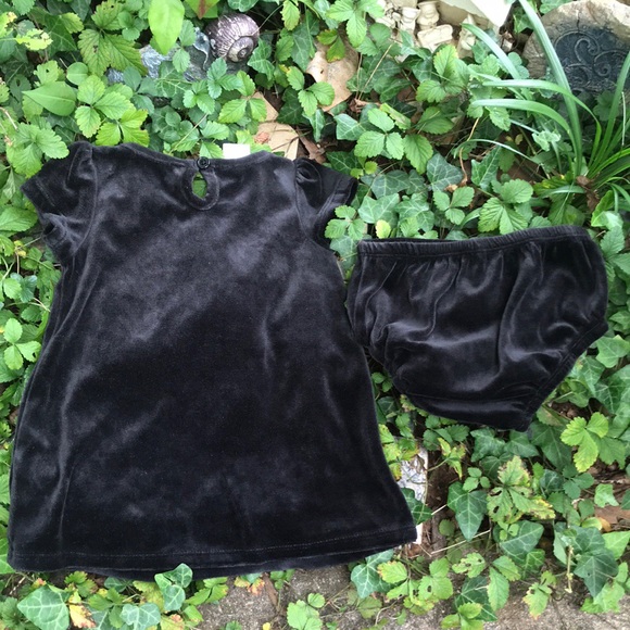 Holiday Editions Black Velour 2 pc Dress Red Bows - Picture 2 of 7